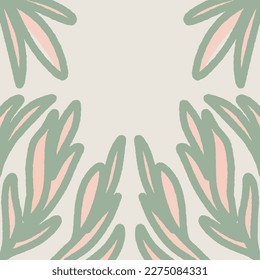 Minimal Pattern Vector Floral Leaf Design