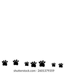 Minimal Paw Print Border Vector Illustration