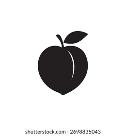 Icono de Vector de silueta de melocotón mínimo