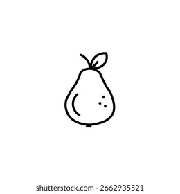 Ein minimales Birnensymbol mit subtilen handgezeichneten Punkten. Ideal für Obstmärkte, Bioprodukte und Illustrationen zum natürlichen Lebensstil