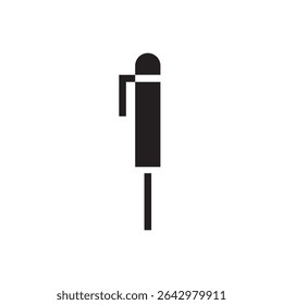  minimal pen tool icon icon vector. Stylized upright pen, suitable for writing or editing application interfaces.