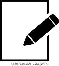 Minimal Pencil and Paper Icon Representing Writing or Editing Tasks