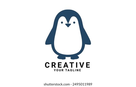 minimal penguin logo, idea logo