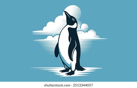 logotipo de pinguim mínimo, design de logotipo ideia