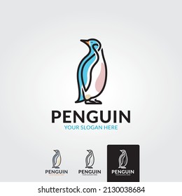 minimal penguin logo template - vector illustration