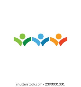 minimal people vector logo design