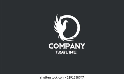 minimal phoenix bird logo template