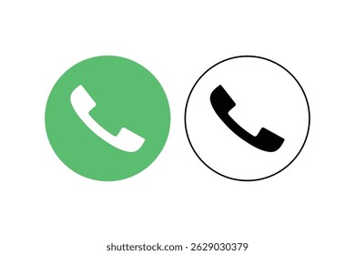 Minimal phone call icons for tech applications, mobile phone icons, smartphone call icons
