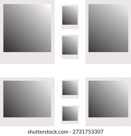 Minimal photo frame mockup set with realistic depth and shadows. Clean modern placeholders isolated on light background. Ideal for gallery layouts, branding presentations, and print templates.