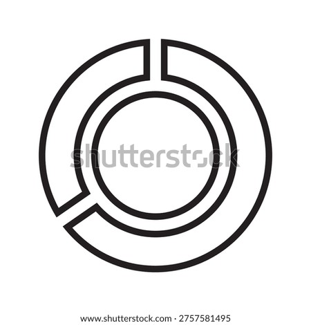 Minimal Pie Chart 65 35% Line Icon. Simple line icon of pie chart for clean UI, web design, and infographic elements.