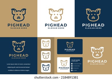 Logo-Vorlage für das minimale Schweinedesign