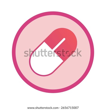 Minimal Pill Inside Circle Icon for Medicament Symbol
