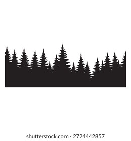 Icono de silueta de bosque de pino mínimo