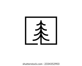 minimal pine tree logo design