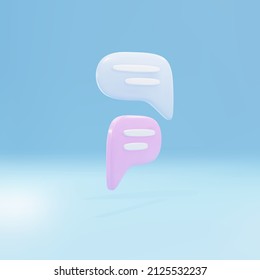 Minimal pink and blue chat bubble. concept of social media messages. Vector illustration.