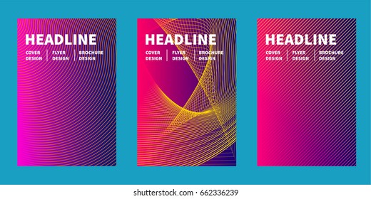 Minimal pink cover design. Abstract background. Template for flyer, banner, brochure geometric design. Gradient thin lines, halftone. Stock vector
