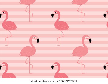 minimal Pink flamingo pattern seamless background