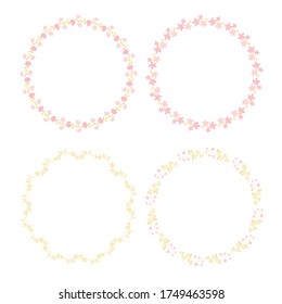 minimal pink and gold cute botanical wreath collection
