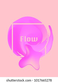 Minimal Pink Gradient Flow Cover. Duo Tone Cover Design. Geometry Halftone Banner. Minimalist Hipster. Trendy Geometric Journal. Bright Modern Vector Poster. Fluid Shape Template. Rose Gold Color.