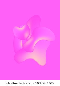 Minimal Pink Gradient Flow Cover. Bright Modern Vector Poster. Fluid Shape Template. 