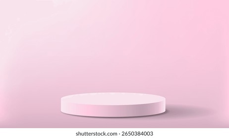 Minimal rosa Podium rund Plattform weicher Schatten pastellfarbener Hintergrund, moderne Anzeige leere Bühne, Dieser Inhalt wurde mit Vektorgrafik-Tools und Software erstellt, nicht von AI generiert