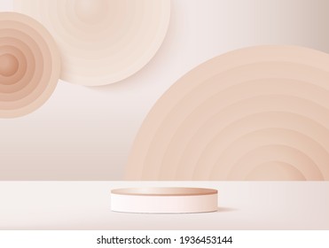 Minimal pink podium and scene with 3d render vector in abstract background composition, 3d illustration mock up scene geometry shape platform forms for product display. stage for product in modern.