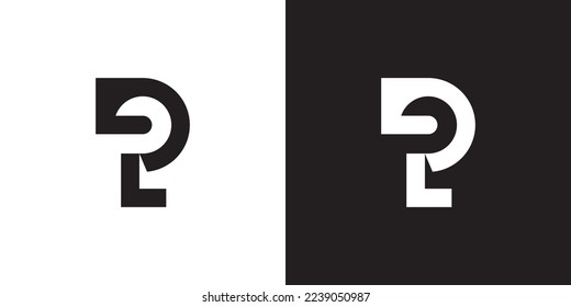 Minimal PL logo. Icon of a LP letter on a luxury background. Logo idea based on the LP monogram initials. Professional variety letter symbol and PL logo on black and white background.