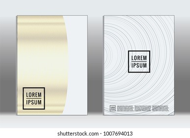 Minimal placard. Vector geometric cover. Hipster trendy report template. Set of futuristic line gradient graphic design flyers. Fashion minimal layouts. Striped placards. Retro banner design set.