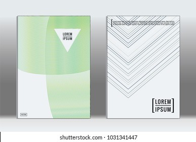 Minimal placard. Vector geometric cover. Hipster trendy report template. Set of futuristic line gradient graphic design flyers. Fashion minimal layouts. Striped placards. Retro banner design set.