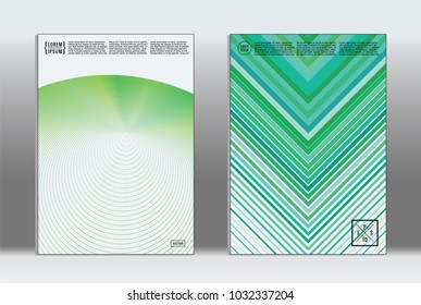 Minimal placard. Vector geometric cover. Hipster trendy report template. Set of futuristic line gradient graphic design flyers. Fashion minimal layouts. Striped placards. Retro banner design set.