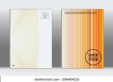 Minimal placard. Vector geometric cover. Hipster trendy report template. Set of futuristic line gradient graphic design flyers. Fashion minimal layouts. Striped placards. Retro banner design set.
