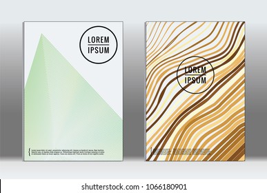 Minimal placard. Vector geometric cover. Hipster trendy report template. Set of futuristic line gradient graphic design flyers. Fashion minimal layouts. Striped placards. Retro banner design set.