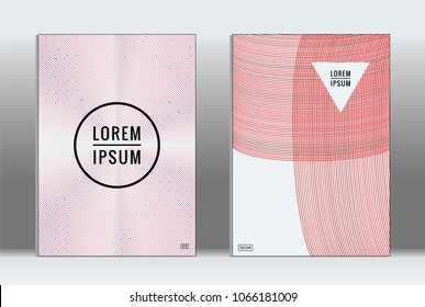 Minimal placard. Vector geometric cover. Hipster trendy report template. Set of futuristic line gradient graphic design flyers. Fashion minimal layouts. Striped placards. Retro banner design set.