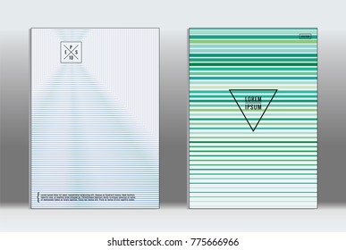 Minimal placard. Vector geometric cover. Hipster trendy report template. Set of futuristic line gradient graphic design flyers. Fashion minimal layouts. Striped placards. Retro banner design set.