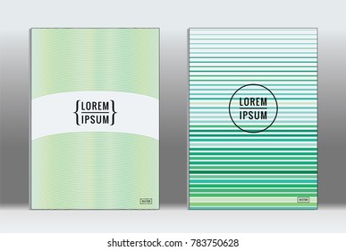 Minimal placard. Vector geometric cover. Hipster trendy report template. Set of futuristic line gradient graphic design flyers. Fashion minimal layouts. Striped placards. Retro banner design set.
