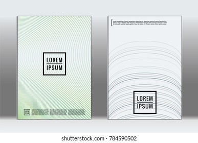 Minimal placard. Vector geometric cover. Hipster trendy report template. Set of futuristic line gradient graphic design flyers. Fashion minimal layouts. Striped placards. Retro banner design set.
