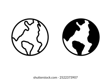 Minimal planet earth icon set. Editable color. Vector graphic illustration. For website design, logo, app, template, ui, etc.