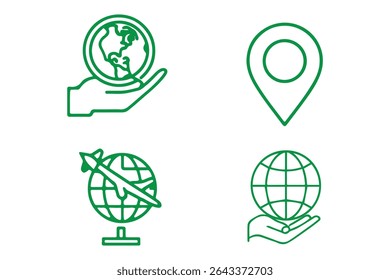 Iconos mínimos del planeta tierra. Trazo editable. Vector ilustración gráfica. Para el diseño del Sitio web, logotipo, App, Plantilla, ui, etc.