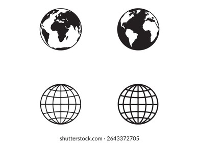 Minimale Symbole der Erde. Bearbeitbarer Strich. Vektorgrafik. Für Website-Design, Logo, App, Vorlage, ui, etc.