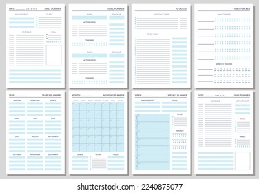 Minimal planner templates design vector 