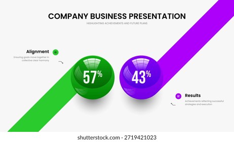 Minimal Planning 2 Element Infographic Frame Template. Medical Overview Two Option Diagram Slideshow Layout. Advertising Forecast Slide Design Vector Illustration.