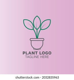 Minimal Plant Logo Modern Vector Creative Design and Template - Illustration