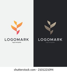 Plantilla mínima del logotipo de la planta. Ilustración vectorial.