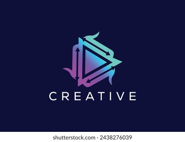 Minimal Play logo vector template. Modern Play logo