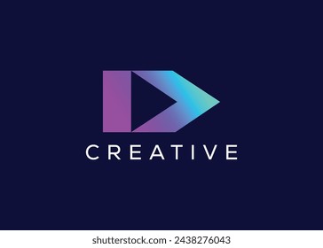 Minimal Play logo vector plantilla. Logo de Modern Play