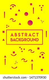 Minimal playful cover design vector template with geometric shapes