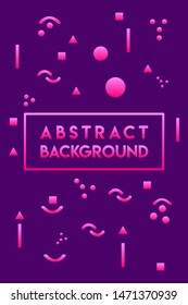 Minimal playful cover design vector template with geometric shapes