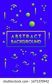 Minimal playful cover design vector template with geometric shapes