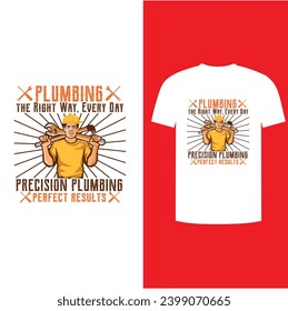 minimal plumbing T-shirt design template Vector