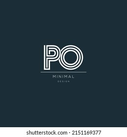 Minimal PO initial based icon logo